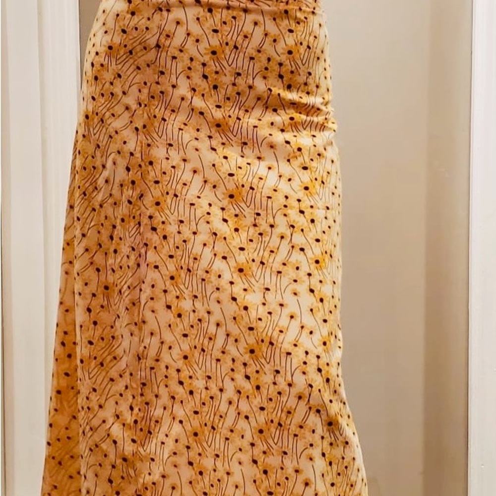 Floral Print Women's Skirt - Yellow